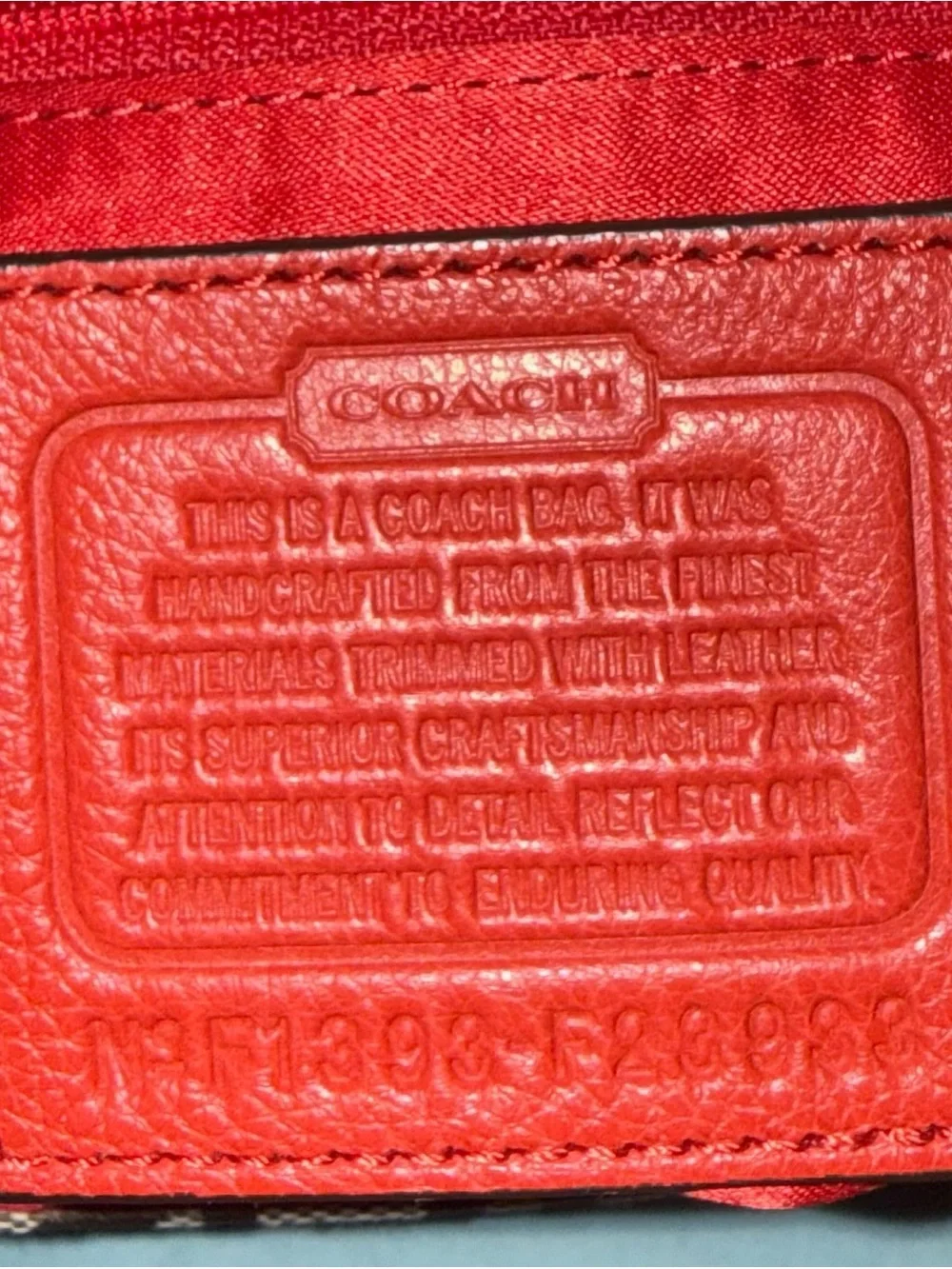 Coach PARK SIGNATURE FLAP BAG F23933 Khaki/Vermilion